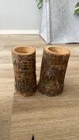 Dekorative Holzstamm Vasen 2er Set gebraucht