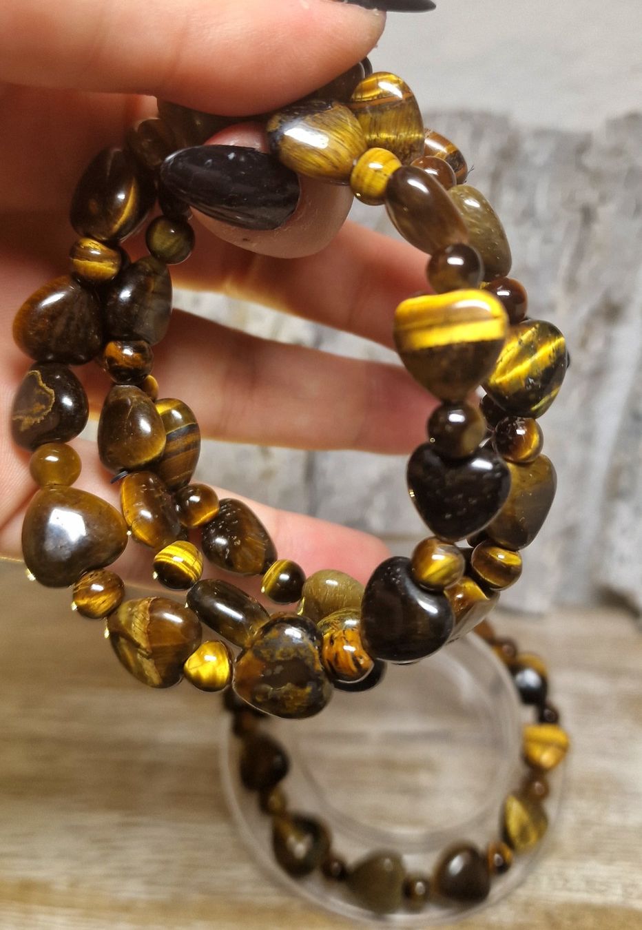 Minerali & Pietre curative: Tigerauge Herzarmband – Nuovo (secondo la descrizione) da Matzingen venduto da Shay_Crystalz 1