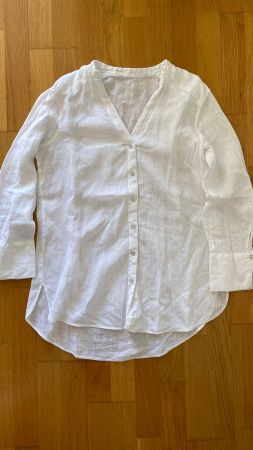 Leinenbluse weiss, Grösse XS