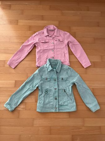 2 Jeansjacken für Mädchen (Rosa & Türkis) Gr. 134
