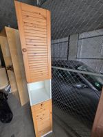 Hochschrank Holz weiss Lamellentüren guter Zustand