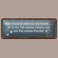 🔥 MEIN HUND IST FAMILIE Blechschild 🩶 27x10cm OVP 🔥