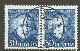 Pro Juventute J68 en paire Vollstempel Montreux
