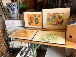 4X Bilder, abstrakt farbig (50)