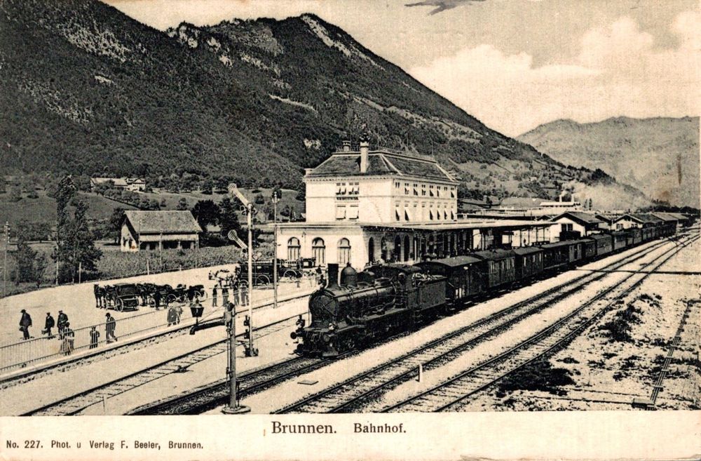 Karte Brunnen, Bahnhof 1912 Kaufen auf Ricardo