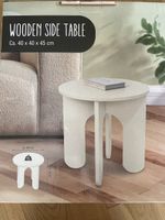 Weiß Tisch Holz, runder Beistelltisch NEU 40*40*45