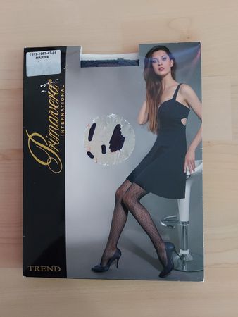 Primavera Trend Netzstrumpfhose Marine - Neu Gr.42-44