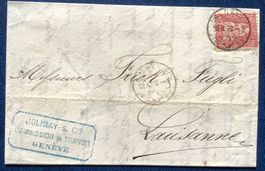 1878 / Sitzende Helvetia Brief mit Inhalt - Genève -Lausanne