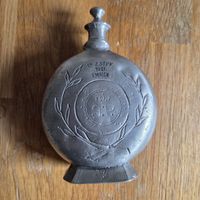 Antike Zinn Feldflasche/Flachmann