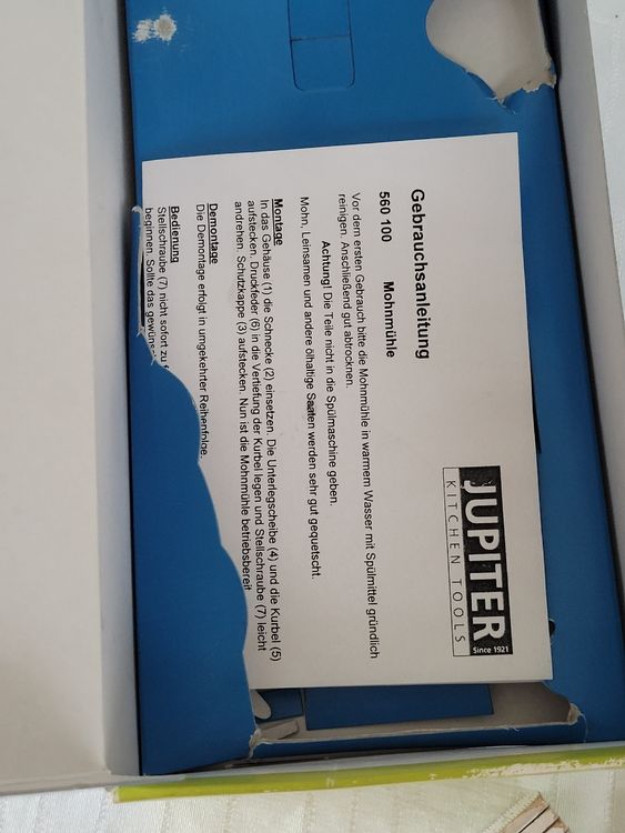 💙🤍 Vintage JUPITER Mohn-/Saatenmühle Eisen neuwertig! (Neu (gemäss ...