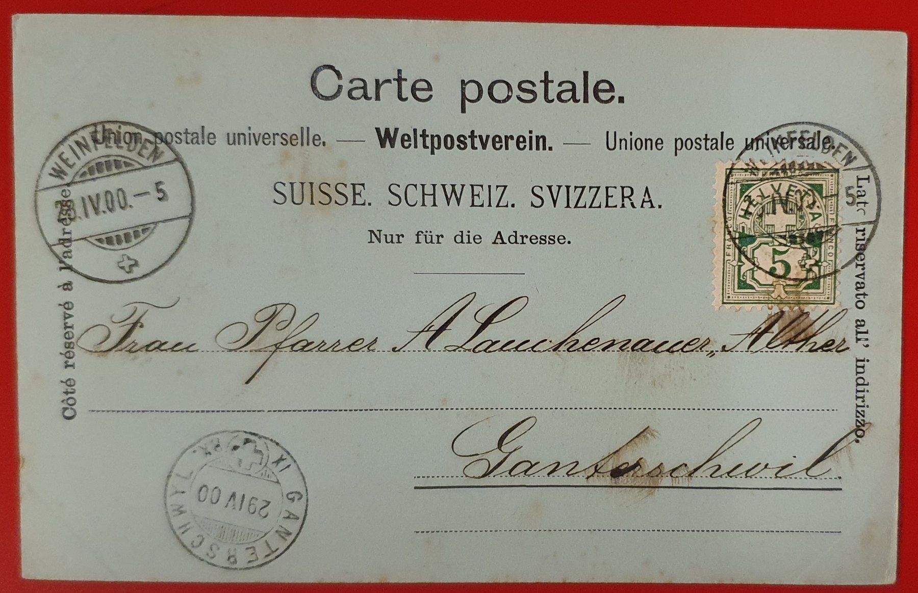 Ansichtskarten: Gruss aus Weinfelden 1900 - Hotel Sternen – Gebraucht aus Kreuzlingen von Rschweiz1 1