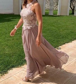 Abendkleid/ Hochzeitsgastkleid / Festkleid (altrosa)