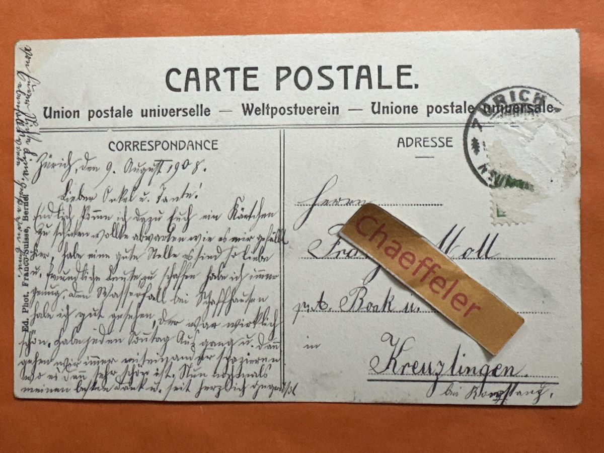 Cartoline postali: 3250 Zürich, Uferrstudie – Usato da Zürich venduto da Chaeffeler 1