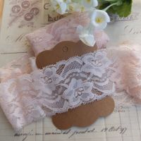 Spitze Spitzenband dentelle 2,8M rosa Aprikot stretch Blumen