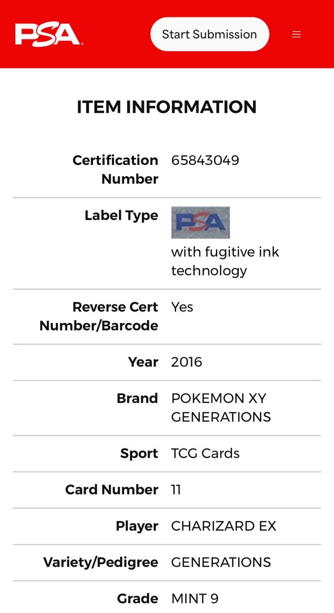 Pokémon Cartes à collectionner: Evolutions / Generations Charizard Collection - PSA Error ❗️ – D'occasion à Urdorf par jan_n2fb 3
