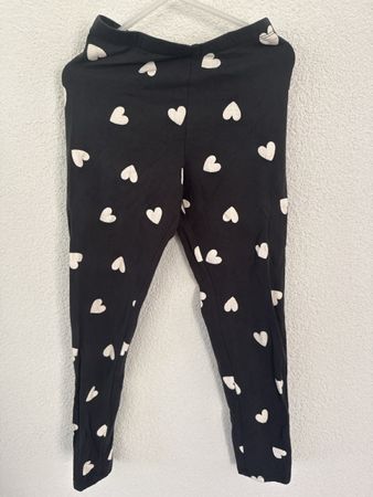 H&M Leggings schwarz Herzmuster Grösse 140/10J