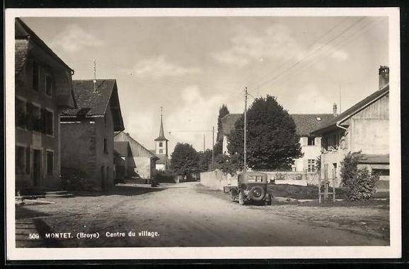 Cartes postales: AK Montet /Broye, Centre du village – D'occasion à Berlin par bartko-reher