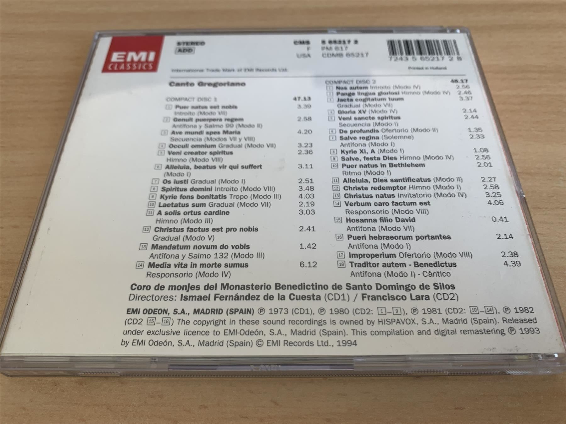 CD: Coro De Monjes Del Monasterio Benedictino - 2 CD – Usato da Rikon im Tösstal venduto da Alpenmutz 1