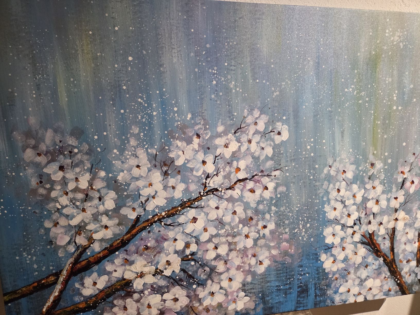 Gemälde: Gemälde Blumen abstrakt blau Grösse 120x80cm  – Gebraucht aus Uezwil von Jillenzio 1