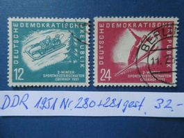 DDR 1951 Nr. 280+281 gestempelt