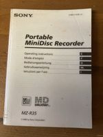 Bedienungsanleitung Sony Minidisc MZ-R35