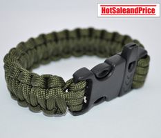 Paracord Rettungseil, Notseil, Army Green mit Pfeiffe