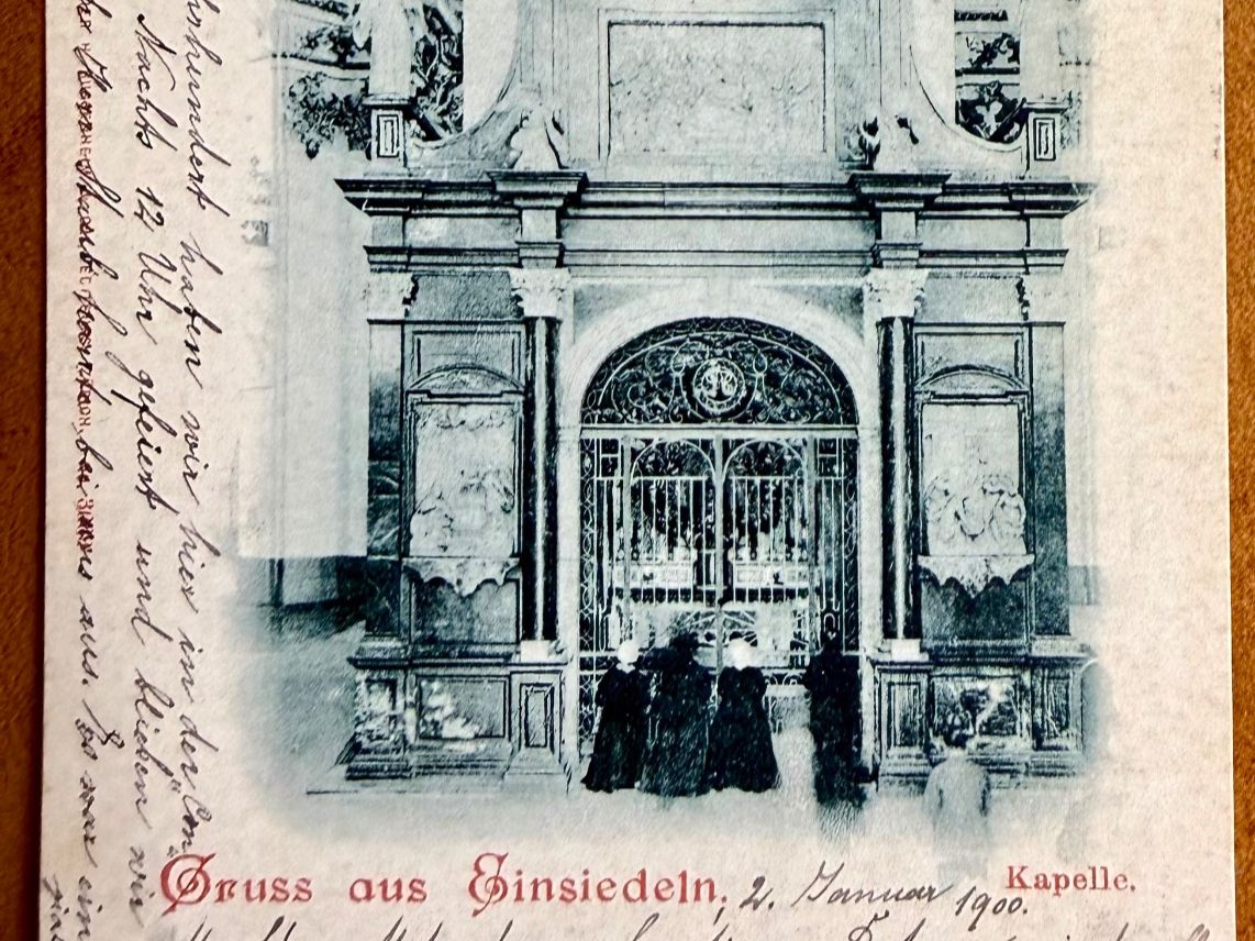 Cartoline postali: Gruss aus Einsiedeln - Kapelle  Litho 1900 – Usato da Lutry venduto da Ediego 2
