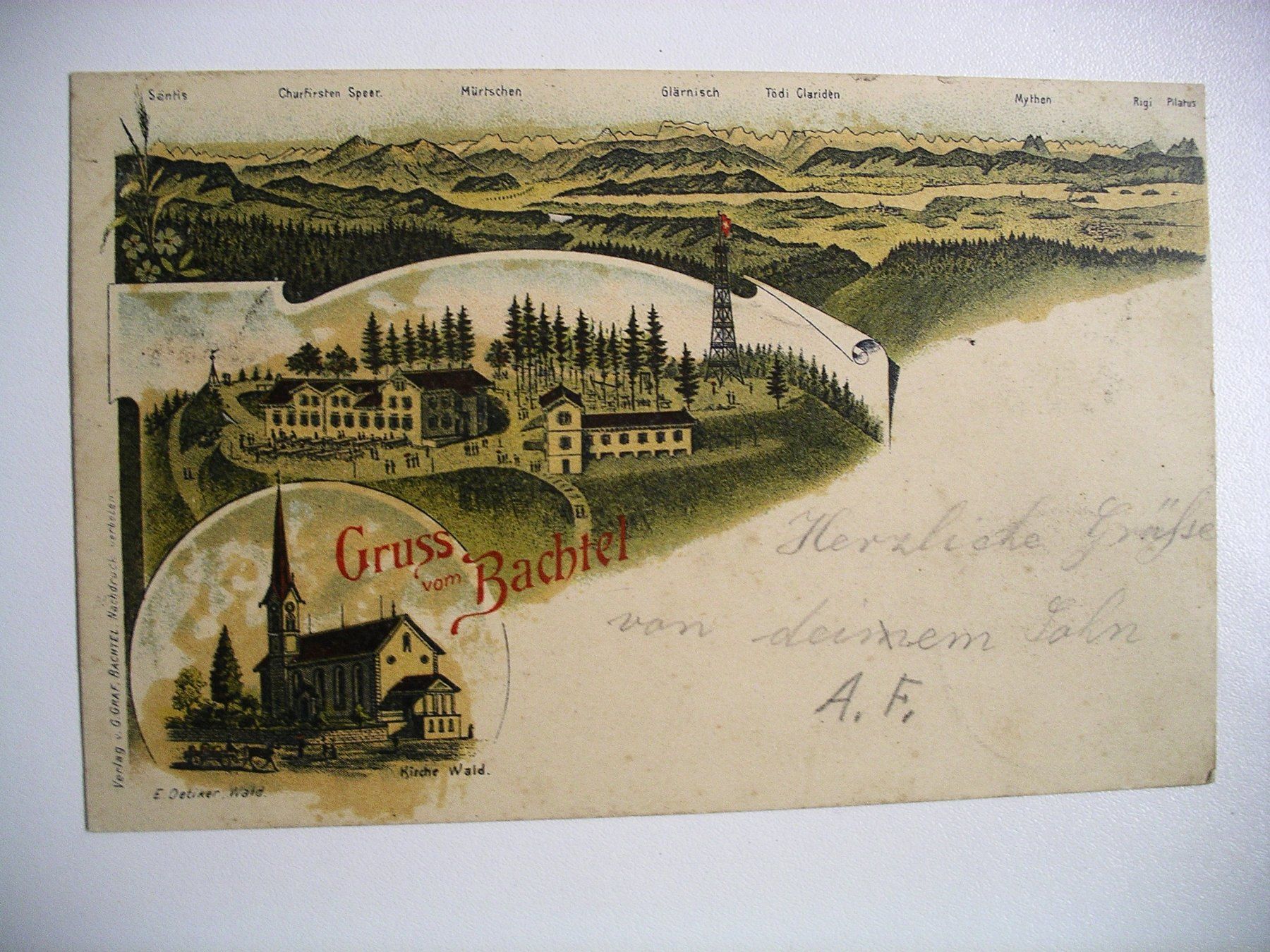 Cartes postales: farbigeLithoAK  BACHTEL – D'occasion à Oberhofen am Thunersee par luuping99