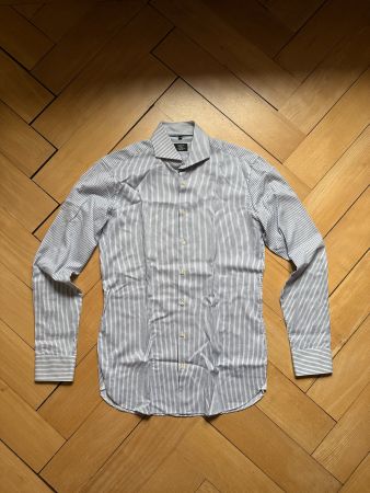 JAKE*S - Hemd weiss-dunkelblau gestreift 37/38 (S)