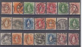 Lot de timbres hélvétie debout