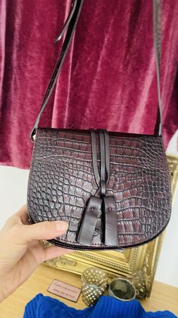 Massimo Dutti Leder tasche Burgunder