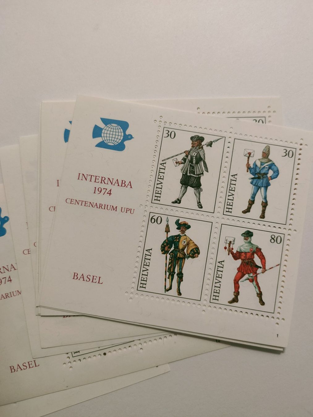 Tutti i francobolli: 10 Stk.  KB  INTERNABA 1974  Postfrisch – Nuovo e nell'imballaggio originale da Oberwil Lieli venduto da 560amg