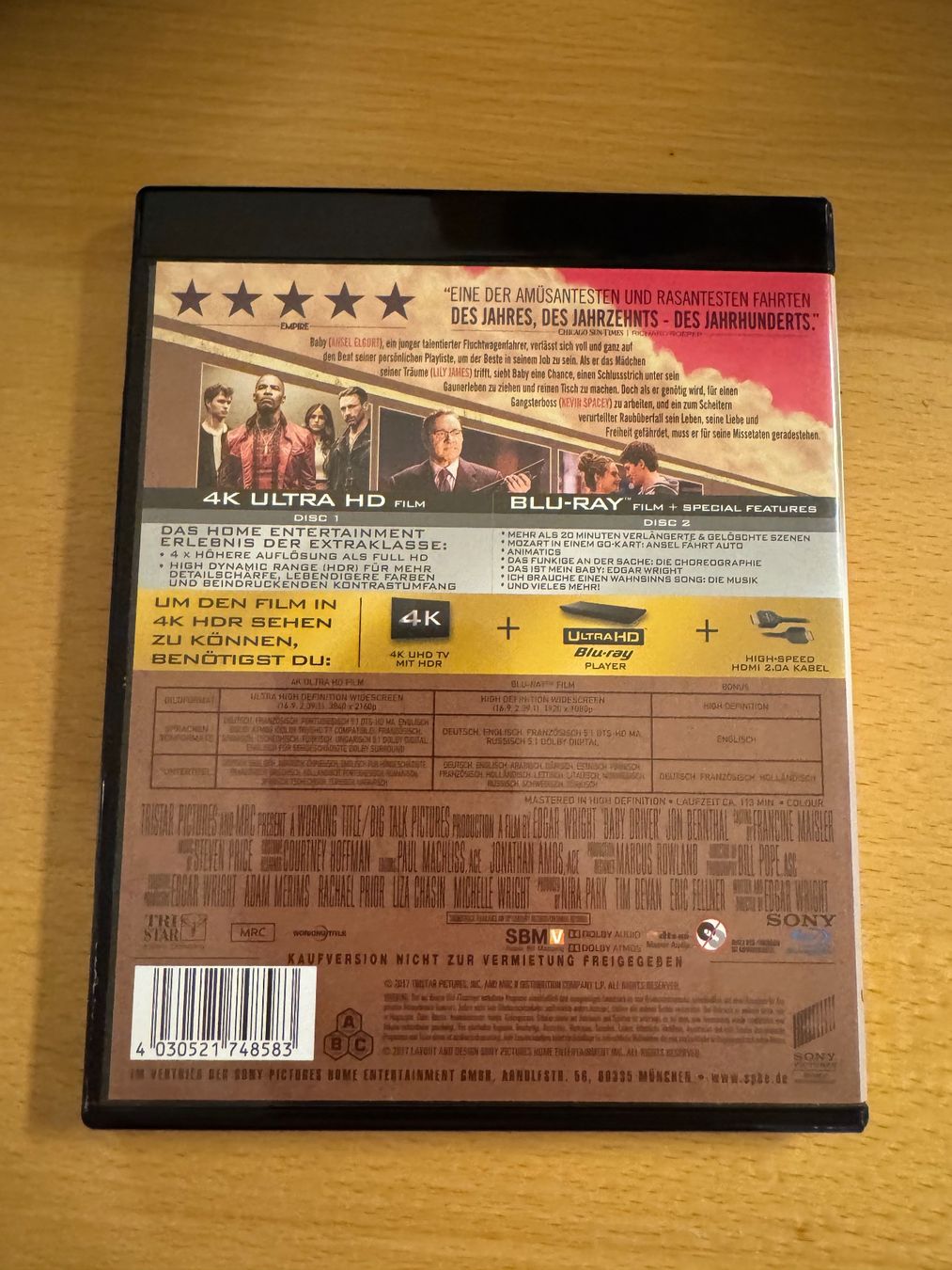 Tutti i DVDs: Baby Driver 4k UHD Blu Ray – Usato da Schwerzenbach venduto da ste_pp82 1