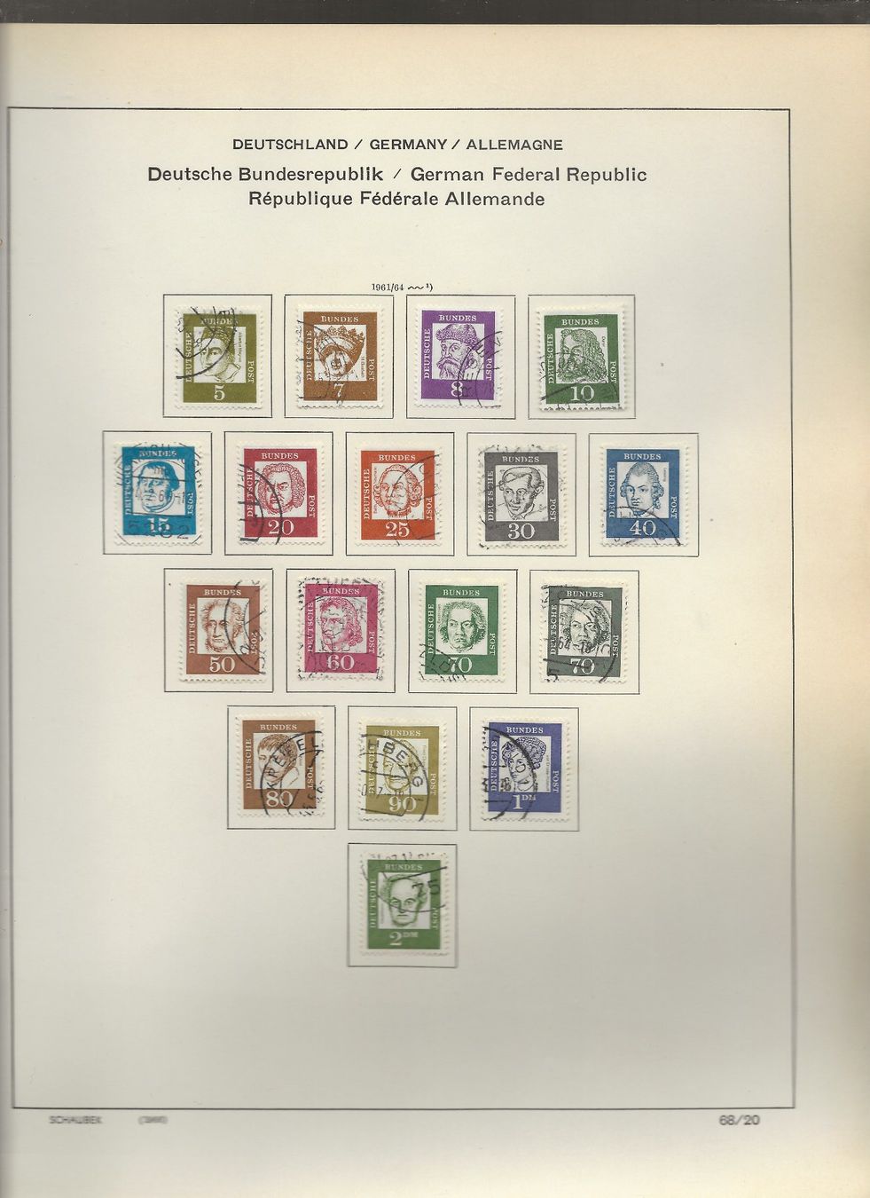 Alle Briefmarken: Marken Deutschland BRD 1959 bis 1962 – Gebraucht aus Au ZH von xelagreb01 6