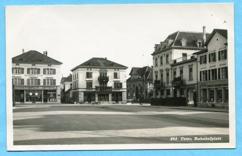 Cartoline postali: Uster 1938 - Bahnhofplatz – Usato da Opfikon venduto da Prophila