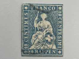 1859, Berner Druck, Zürcher Papier, ZNr. 23G