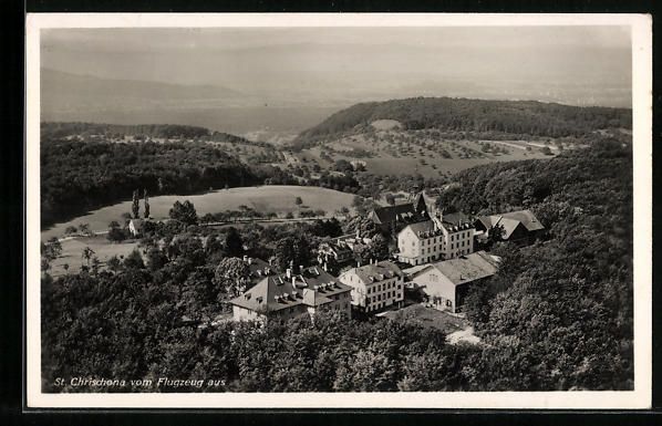 Cartoline postali: St. Chrischona, Gesamtansicht vom Flugze – Usato da Berlin venduto da bartko-reher