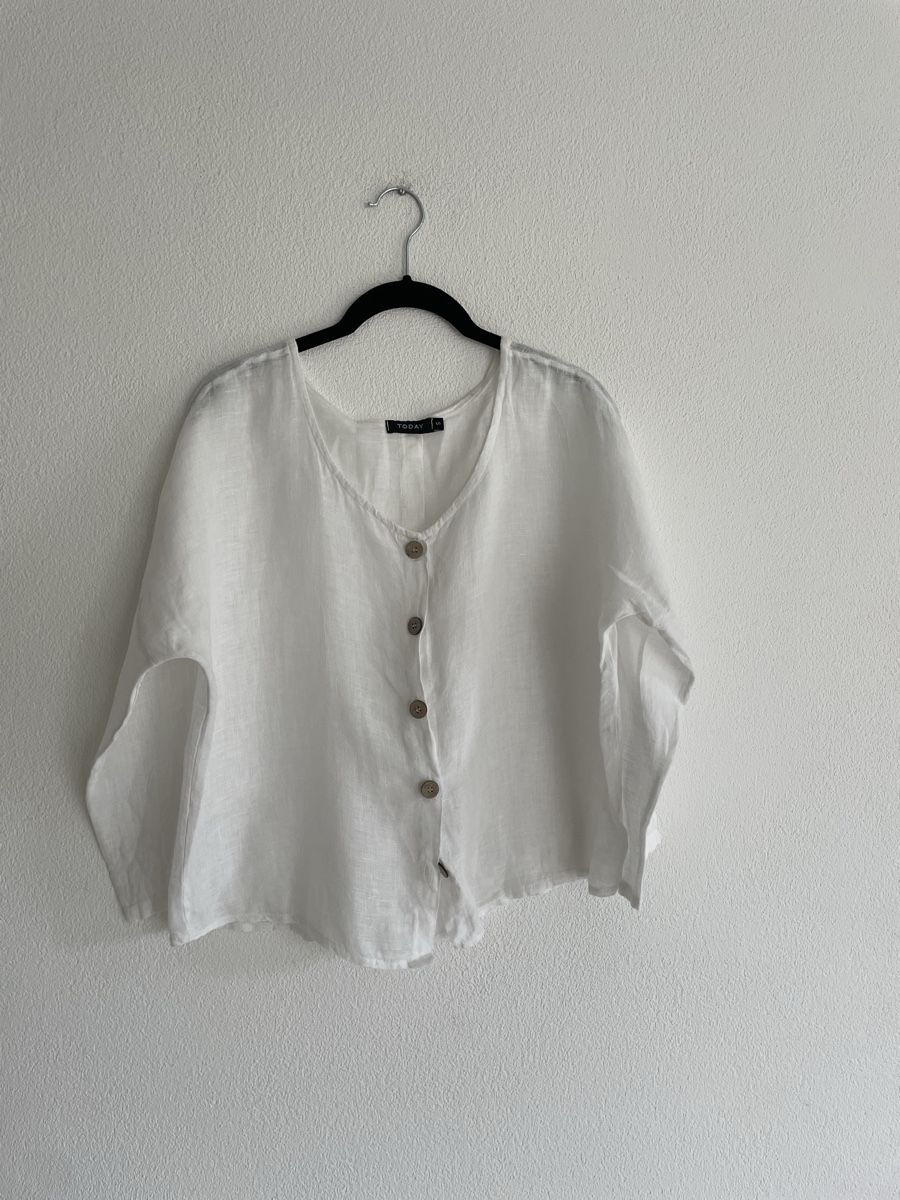 Camicette: White Linen Summer Top - Size Small – Usato da Richterswil venduto da Prangins9 3