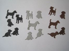 Stanz-Papier Motive versch. Hunde