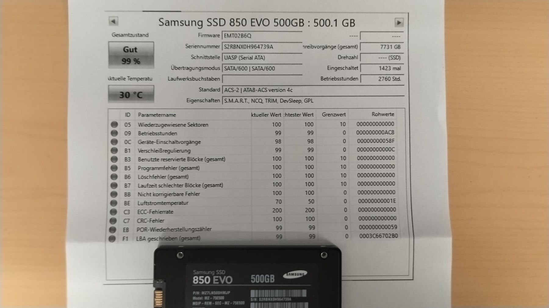 Samsung Dischi rigidi: Samsung SSD 850 EVO 500GB gewipt – Usato da Wallisellen venduto da mic_gg2g 2
