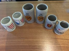 Bierkrug Sammlung verschiedene Orte und Jahre