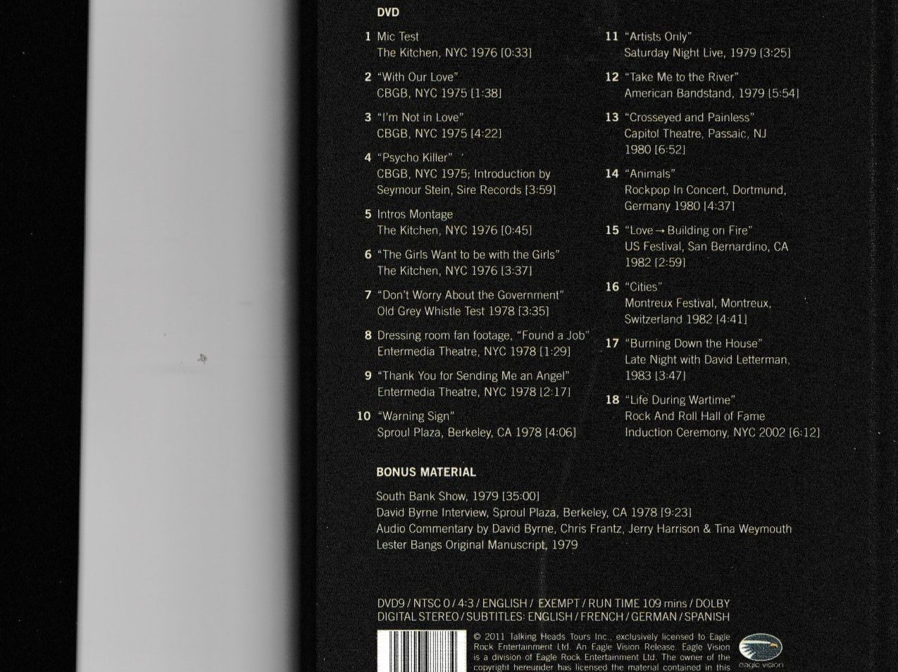 Tutti i DVDs: Talking Heads - Chronology – Nuovo (secondo la descrizione) da Chur venduto da zowie72 1
