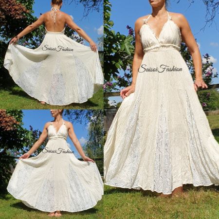 Sommer Natur 100%Bio Baumwolle Sommerkleid luftig-leicht S-L