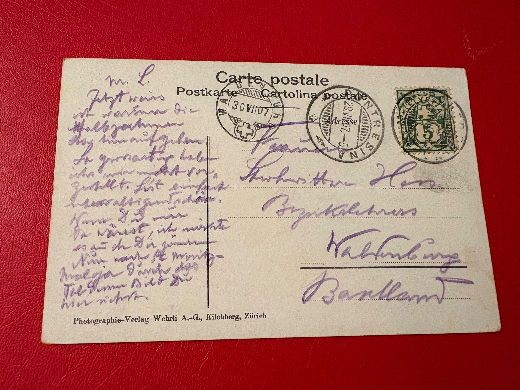 Cartoline postali: 1907 // Ober-Engadin von Muottas Muraigl – Usato da St-Légier-Chiésaz venduto da Theo006 1