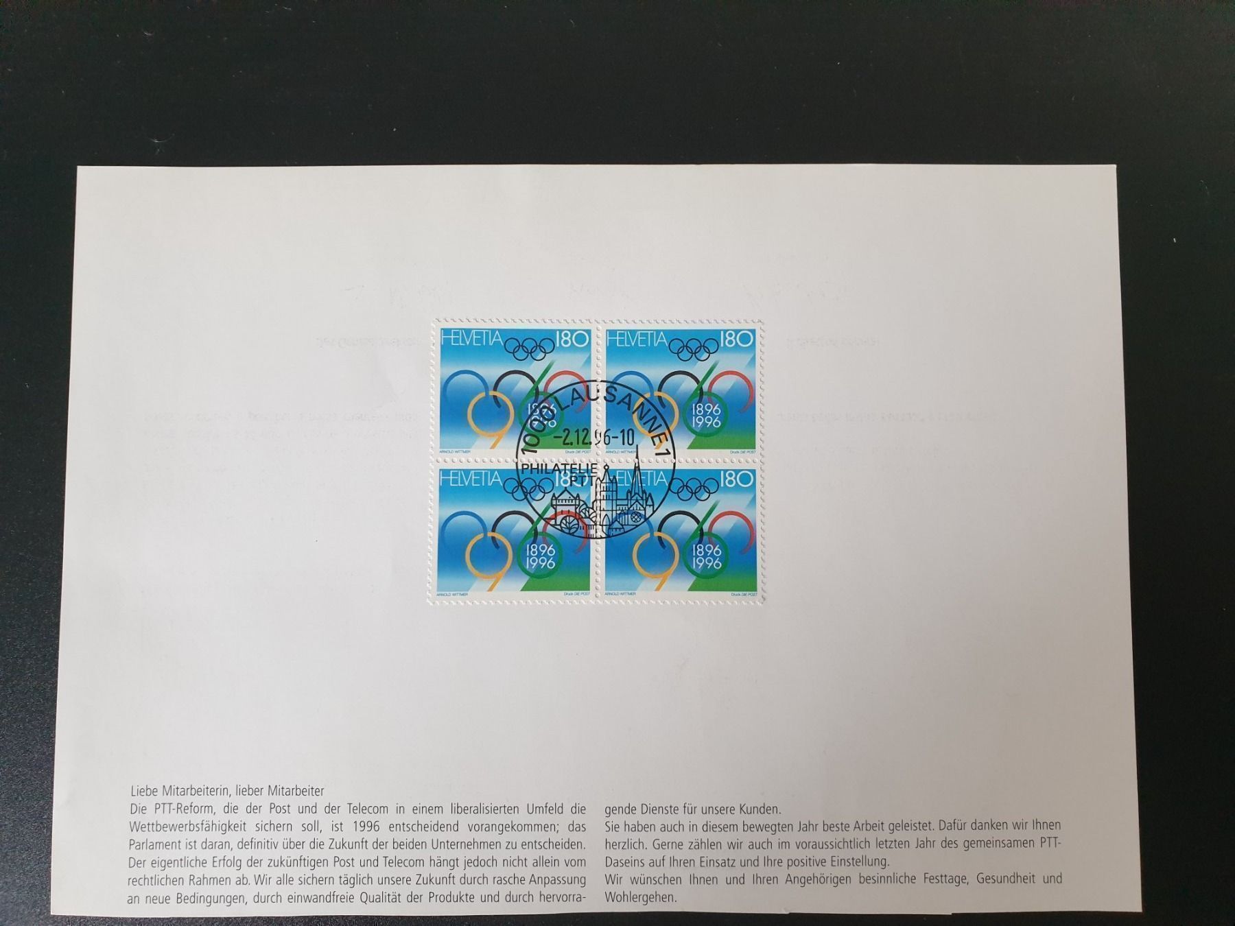 Tutti i francobolli: Briefmarken Schweiz 1996 – Nuovo (secondo la descrizione) da Zumikon venduto da chv_w96q