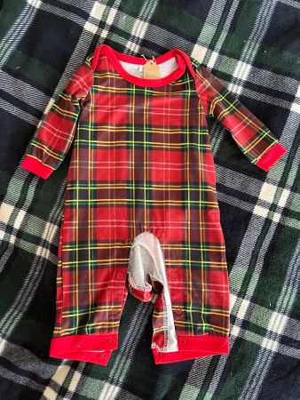 Tartan-Pyjama, Größe 62