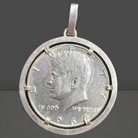 🇺🇸 Rarität 1966 Kennedy Half Dollar Silber Anhänger Cool ✨