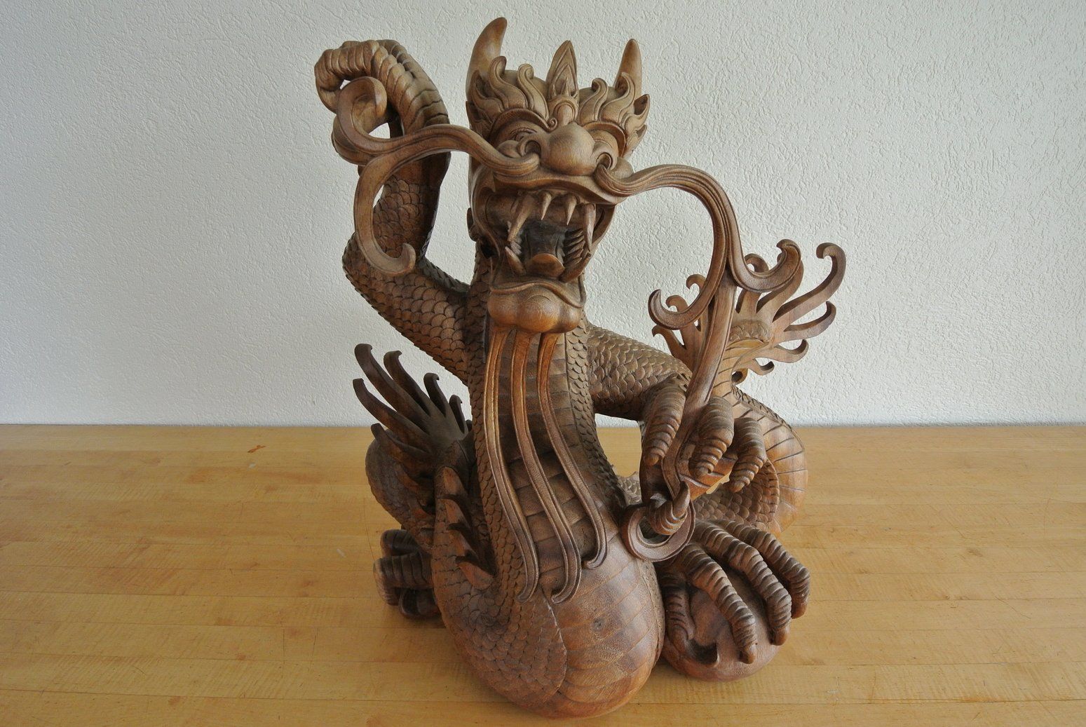 Holzartikel: Drachen Skulptur Massiv Teak Holz – Neu (gemäss Beschreibung) aus Winterthur von owight 3