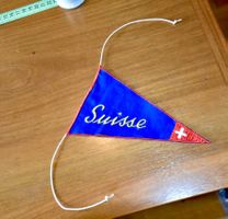 VINTAGE Wimpel klein SUISSE nos ST. GALLER STICKEREI