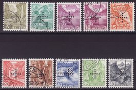 Verwaltungsmarken Satz SBK-Nr. 19z-27z (geriffeltes Papier)